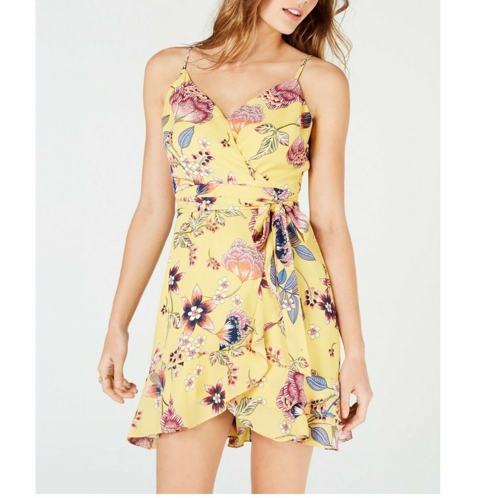 City Studio 5 Yellow Olive Floral Dress NWT 1A36